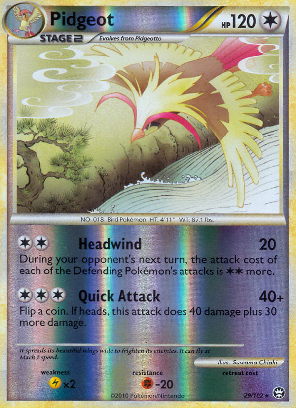Triumphant Pidgeot #29/102 reverse holo